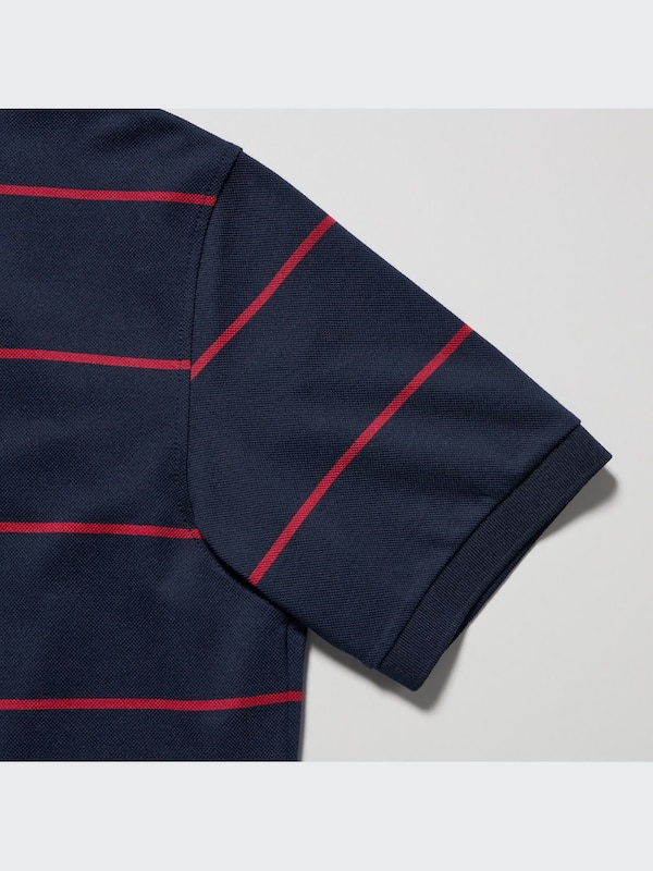 Dry Pique Striped Short-Sleeve Polo Shirt