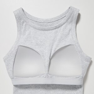 Débardeur Femme Avec Soutien-gorge Intégré - Col Rond, Sans Manches - Tissu Doux Type Soie - Grande Taille - Couleur Unie