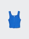 Ribbed Henley Neck Cropped Tank Top