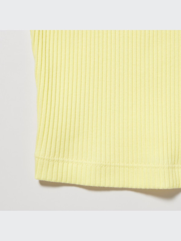 Ribbed Henley Neck Cropped Tank Top