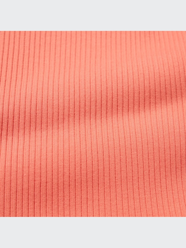 Ribbed Henley Neck Cropped Tank Top