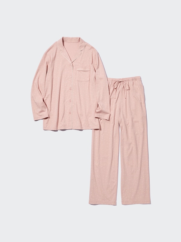 AIRISM COTTON LONG SLEEVE PAJAMAS (DOT)