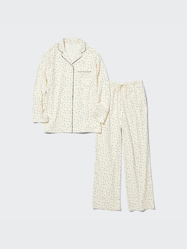 AIRISM COTTON LONG SLEEVE PAJAMAS (DOT)