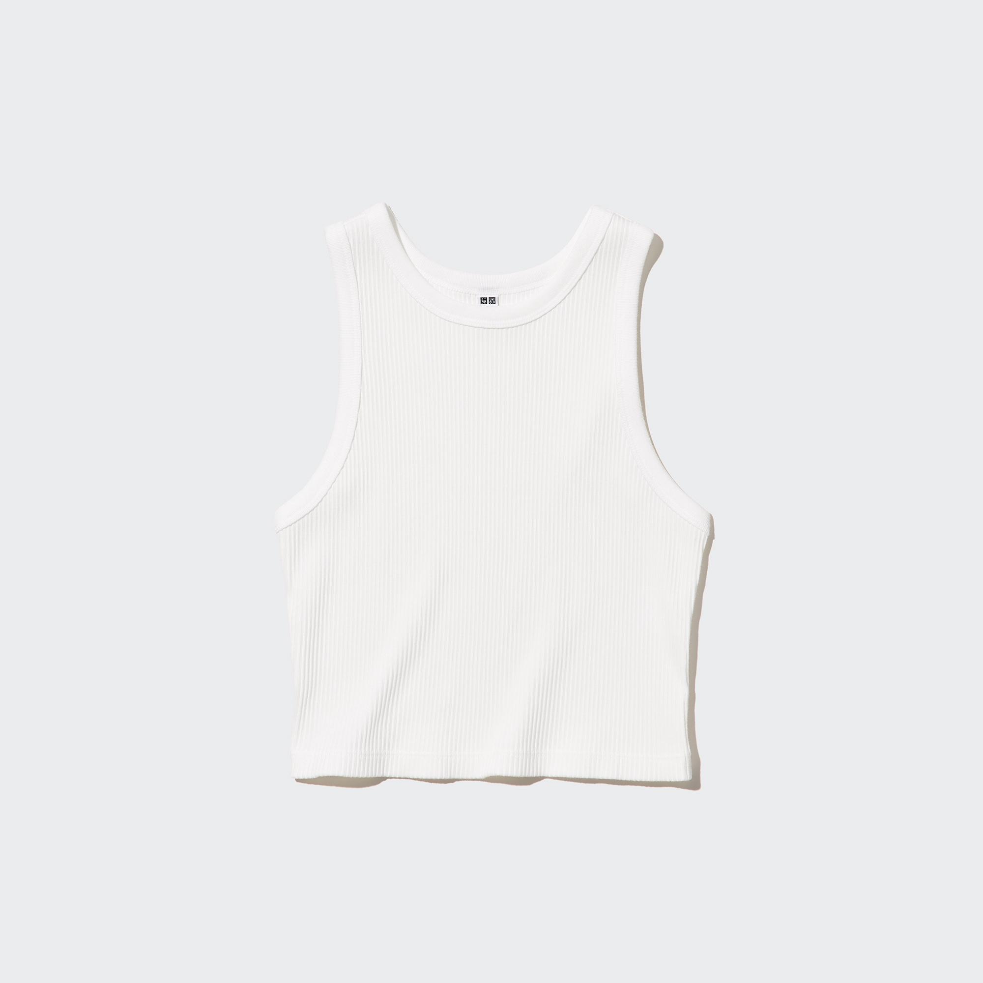 Check styling ideas for「Ribbed Racer Back Cropped Tank Top」