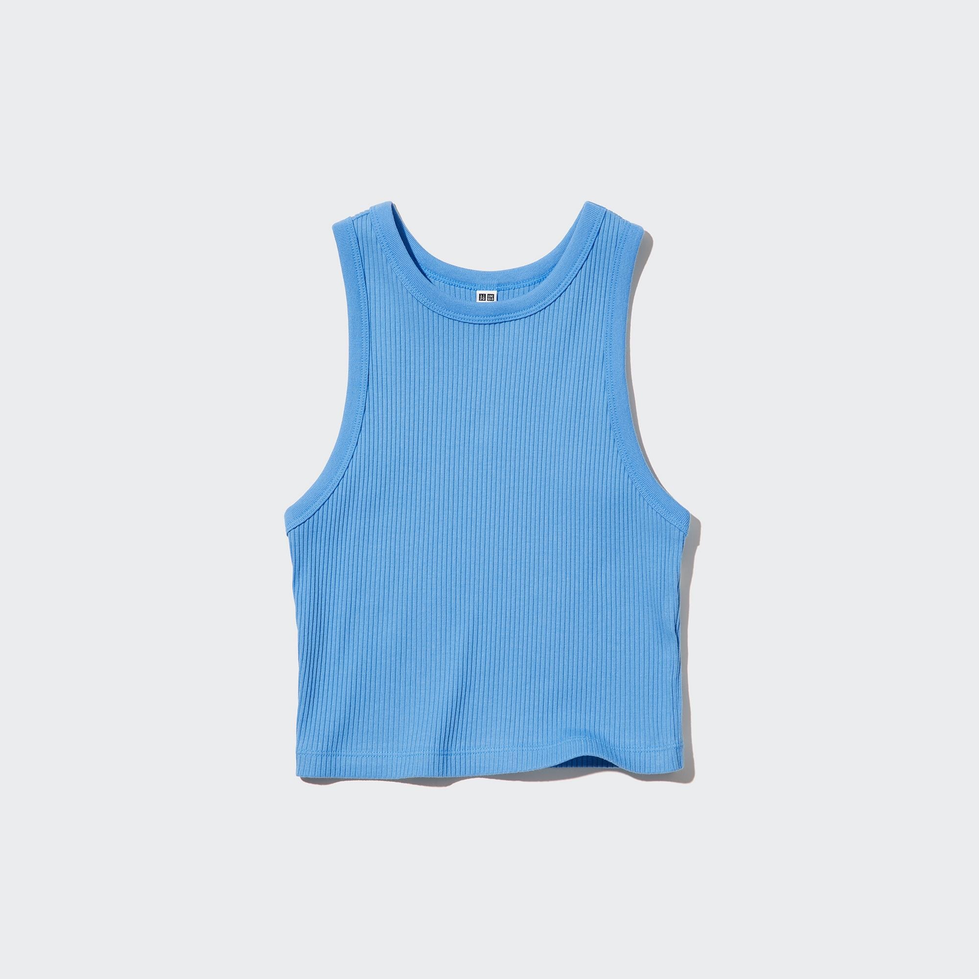 Low Impact Ribbed Sports Tank - Icy blue