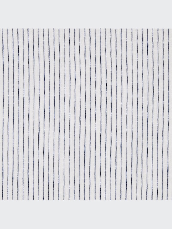 Premium Linen Stand Collar Striped Long-Sleeve Shirt