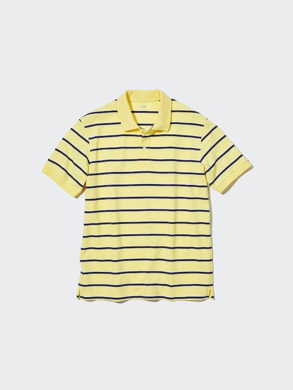 Dry Pique Striped Short-Sleeve Polo Shirt