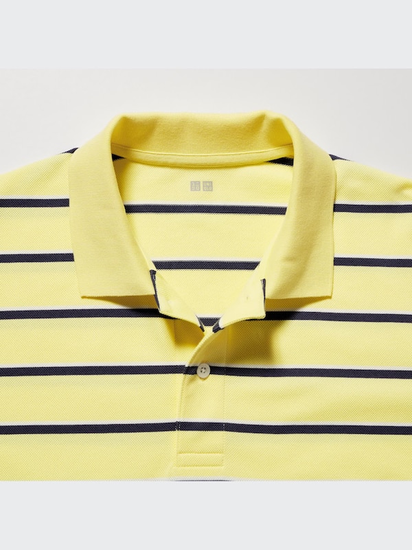 Dry Pique Striped Short-Sleeve Polo Shirt