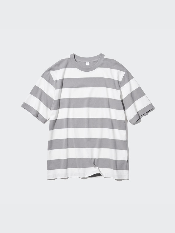 Oversized Striped Half-Sleeve T-Shirt