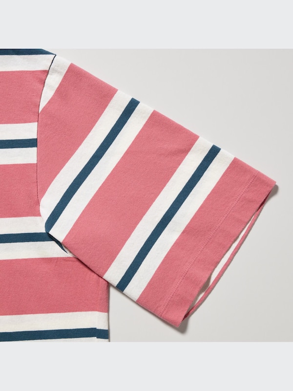 Oversized Striped Half-Sleeve T-Shirt