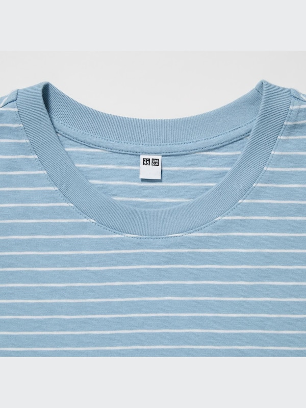 Slub Jersey Striped Cropped T-Shirt