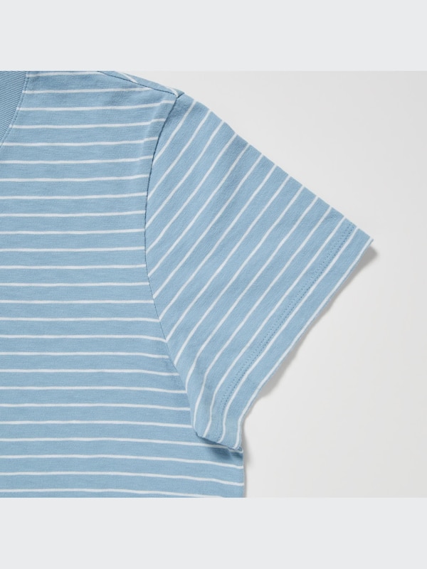 Slub Jersey Striped Cropped T-Shirt