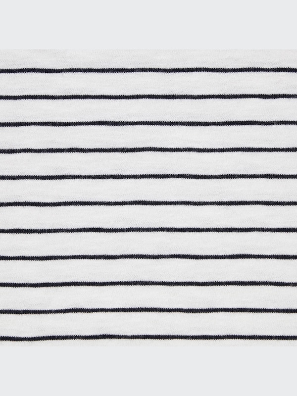 Slub Jersey Striped Cropped T-Shirt
