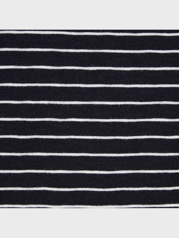Slub Jersey Striped Cropped T-Shirt