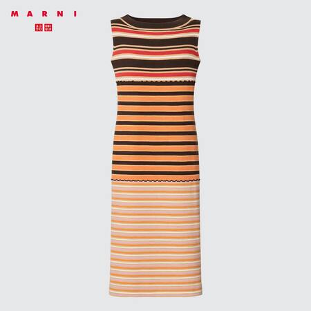 Marni Merino Blend Knitted Striped Sleeveless Dress