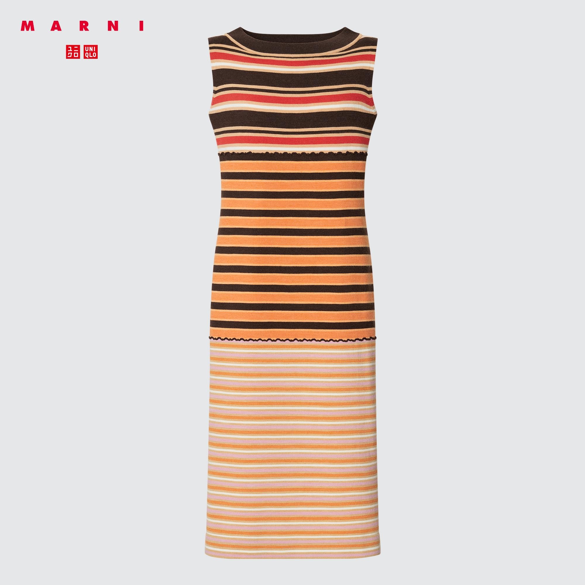 MARNI MERINO BLEND SLEEVELESS KNITTED DRESS