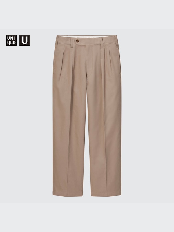 U Wide-Fit Pleated Chino Pants