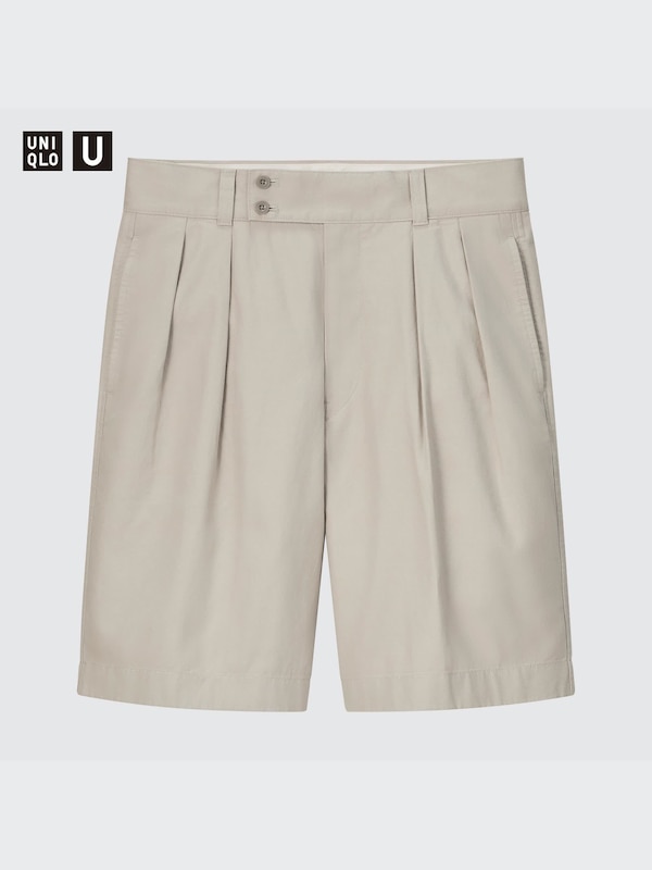 U Wide-Fit Pleated Chino Shorts