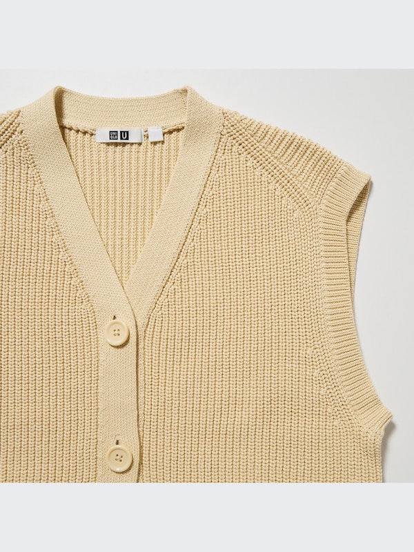 U V-Neck Sleeveless Cardigan
