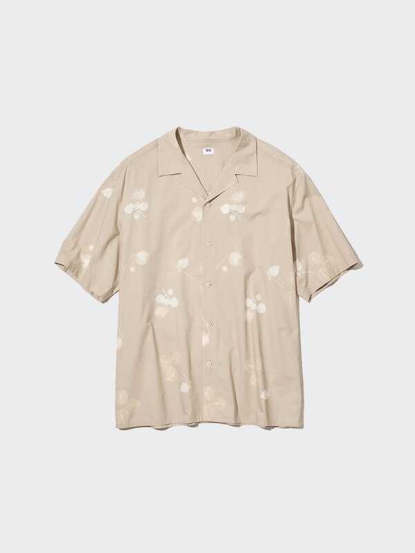 MODAL COTTON OPEN COLLAR SHORT SLEEVE SHIRT
