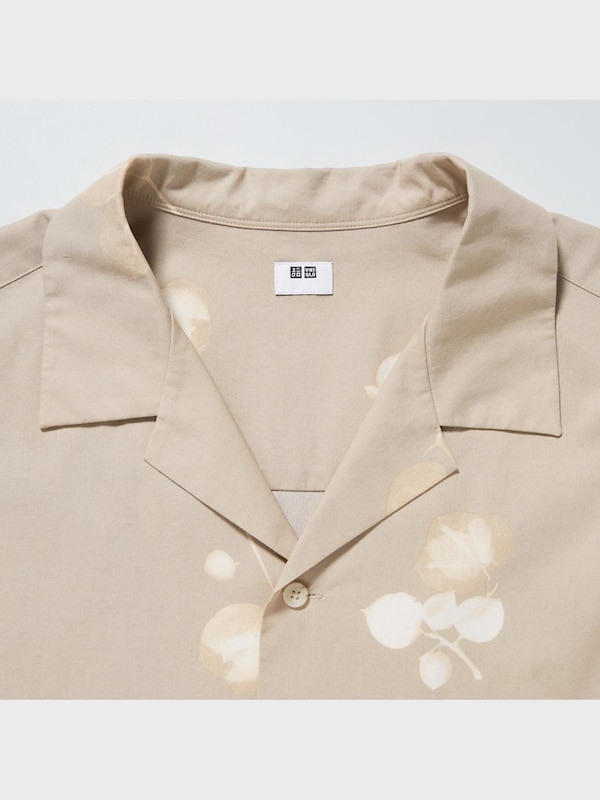 Open Collar Short-Sleeve Shirt