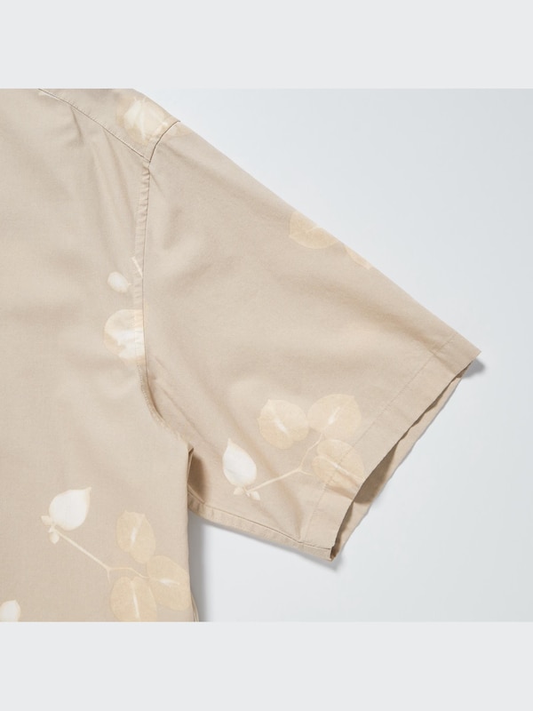 Open Collar Short-Sleeve Shirt