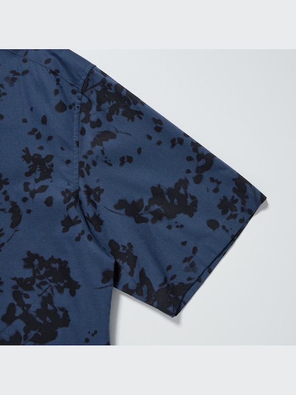 Open Collar Short-Sleeve Shirt