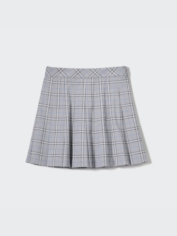 Pleated Checked Mini Skirt