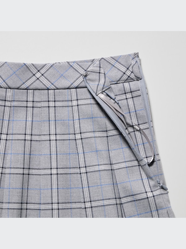 Pleated Checked Mini Skirt
