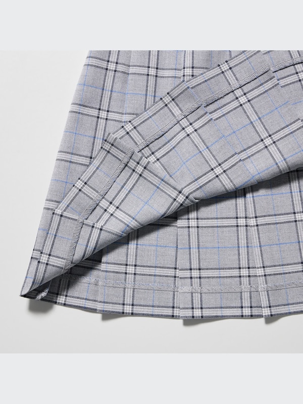 Pleated Checked Mini Skirt