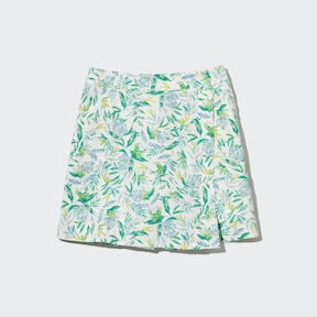 PRINTED LINEN BLEND SKORT