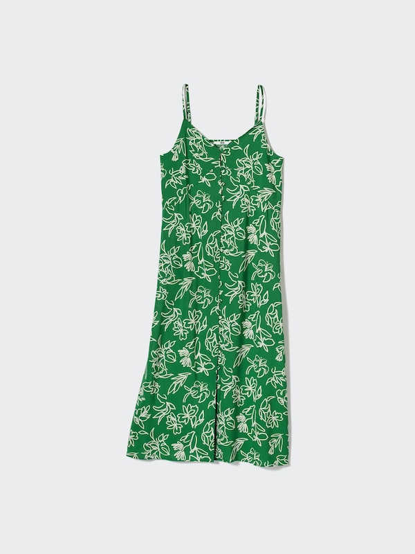 Button Down Camisole Flare Dress