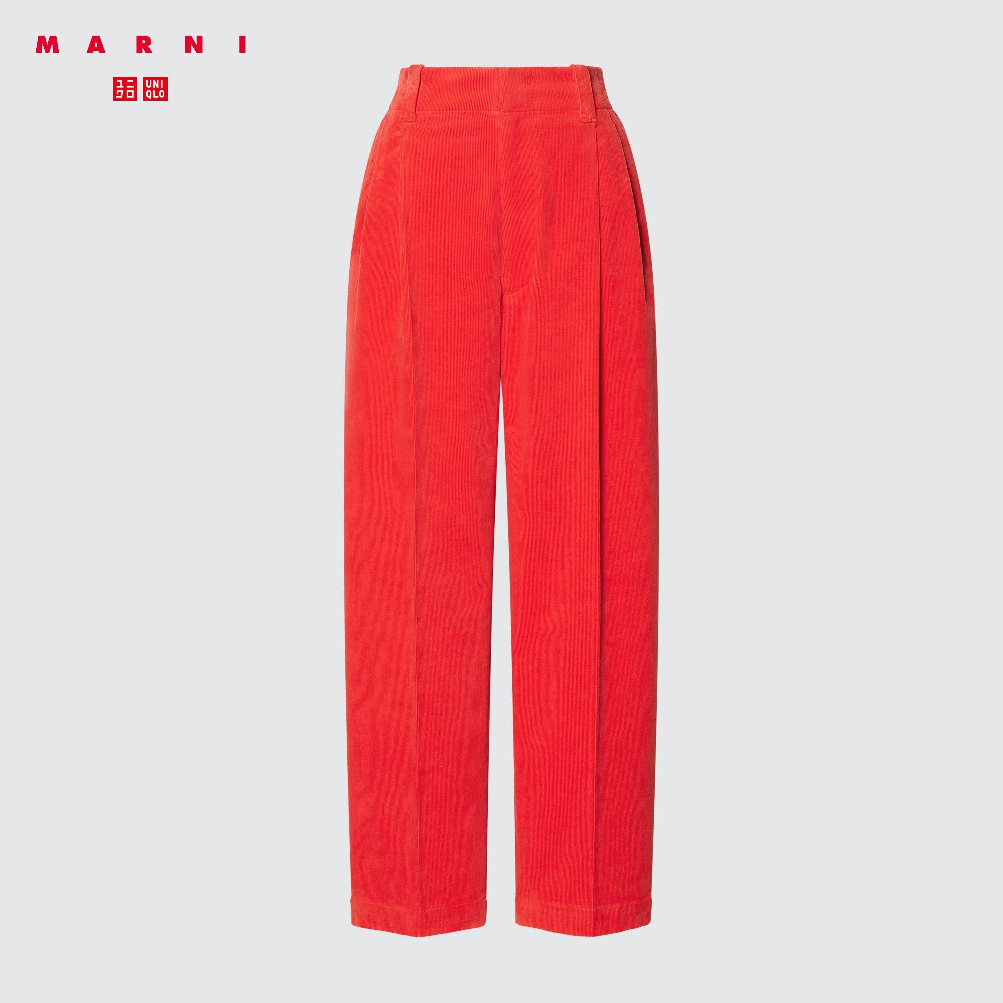 MARNI CORDUROY WIDE FIT PLEATED PANTS