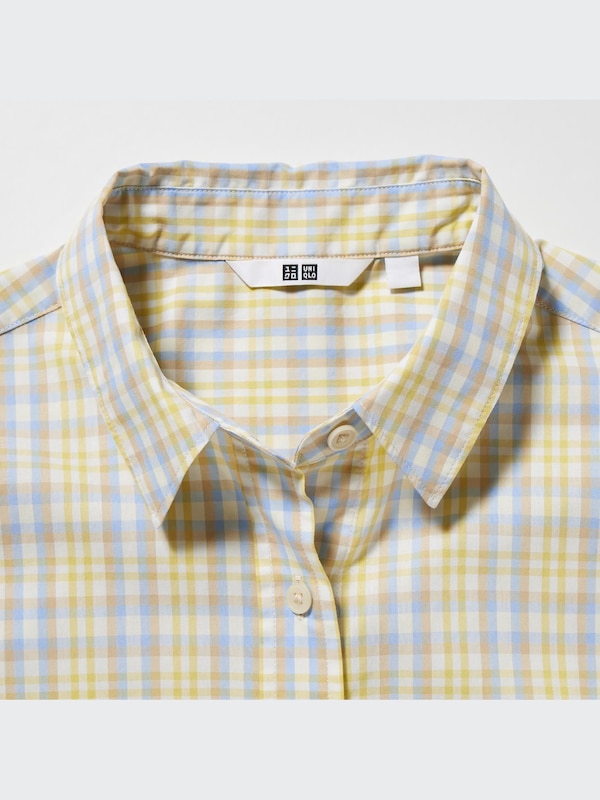 Cotton Checked Short-Sleeve Shirt