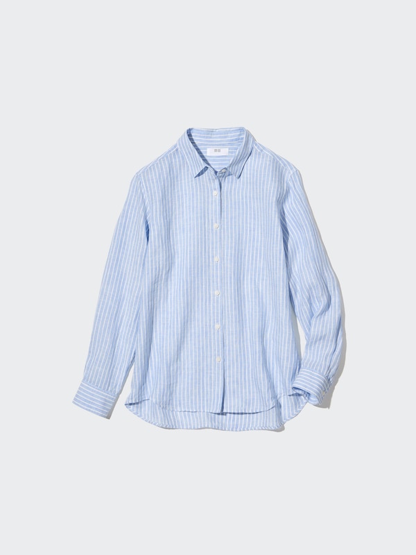 Premium Linen Striped Long-Sleeve Shirt | UNIQLO US