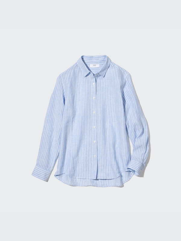 Premium Linen Striped Long-Sleeve Shirt