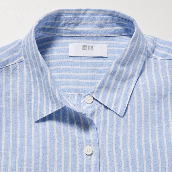 Premium Linen Striped Long-Sleeve Shirt | UNIQLO US