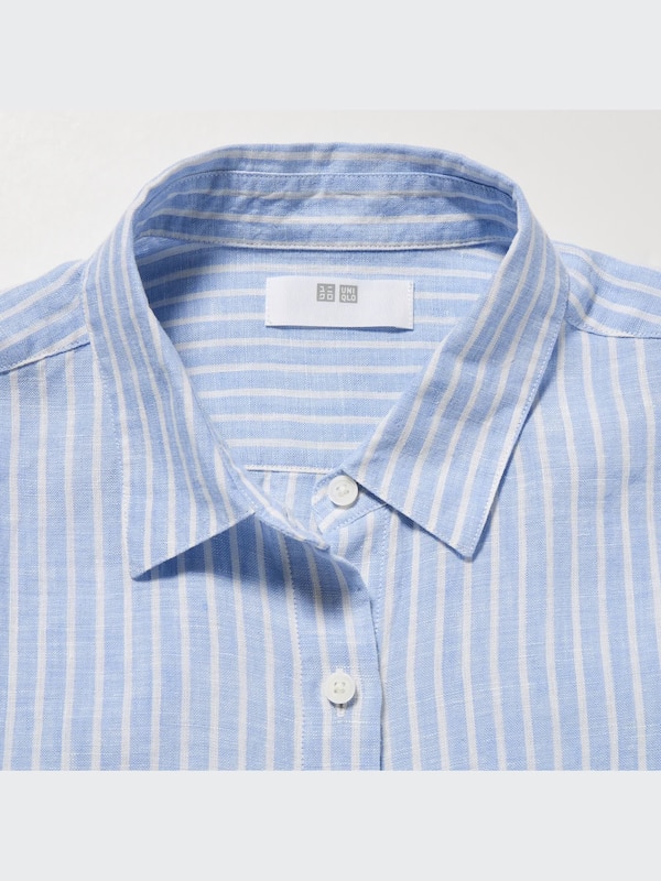 Premium Linen Striped Long-Sleeve Shirt