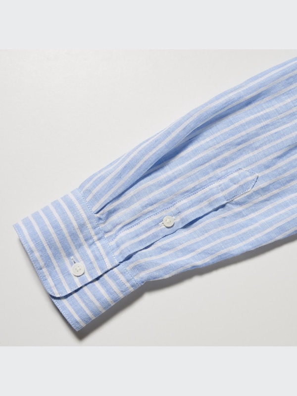 Premium Linen Striped Long-Sleeve Shirt