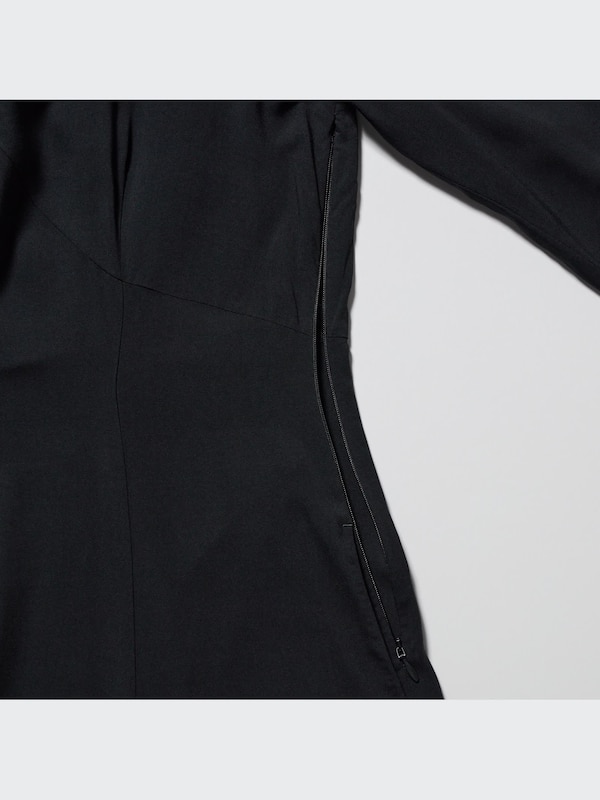 V-Neck Long-Sleeve Mini Dress