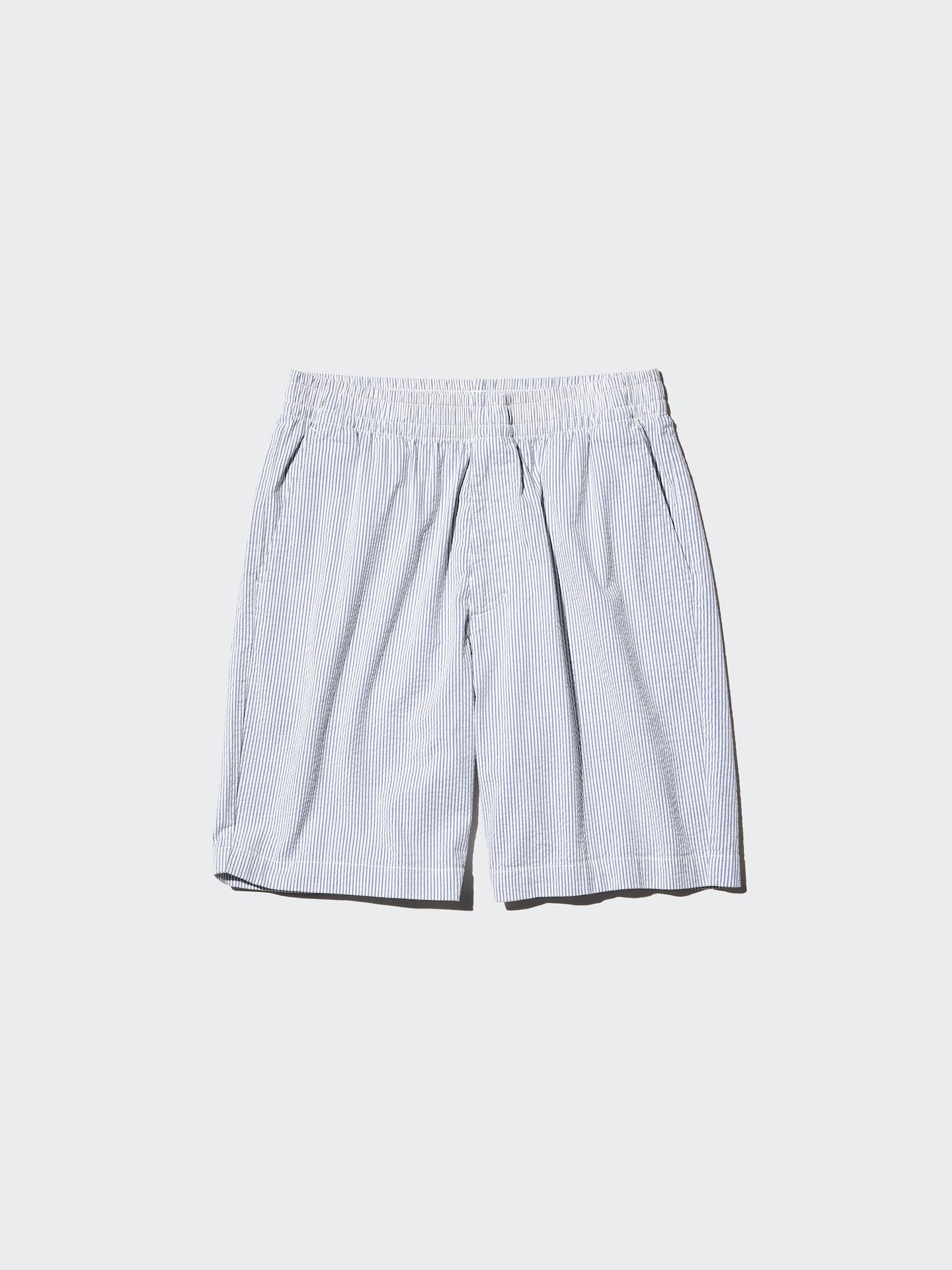 Мужские шорты Uniqlo Stretch Easy из сирсакера, 8, цвет: Синий — фото 6