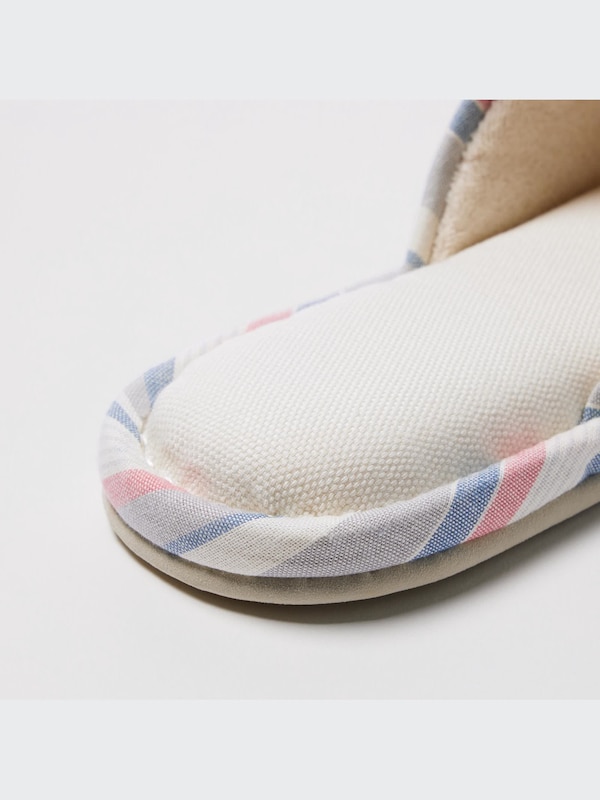 Open Toe Striped Cotton Linen Room Shoes