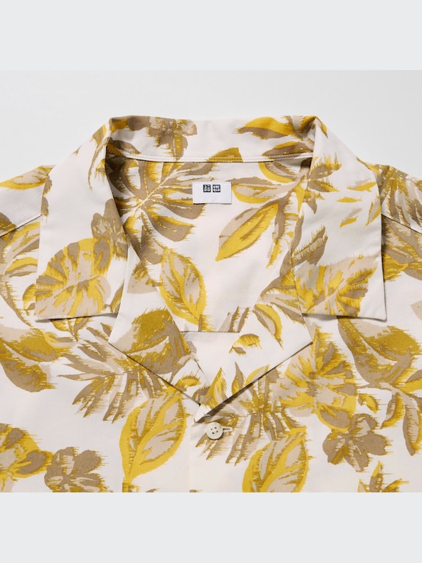 Open Collar Short-Sleeve Shirt