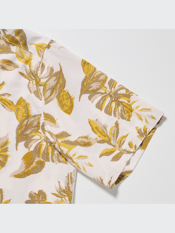 Open Collar Short-Sleeve Shirt