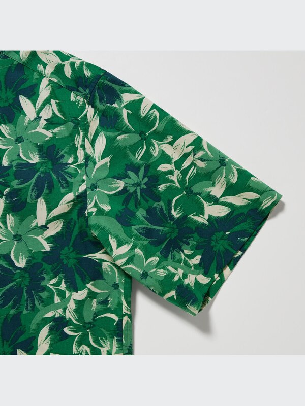 Open Collar Short-Sleeve Shirt