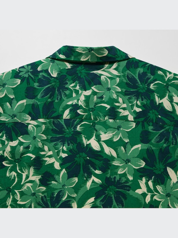 Open Collar Short-Sleeve Shirt