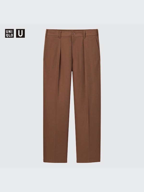 U Wide-Fit Pleated Jersey Pants