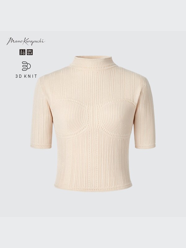 3D Knit Mesh Half-Sleeve Sweater (Mame Kurogouchi)