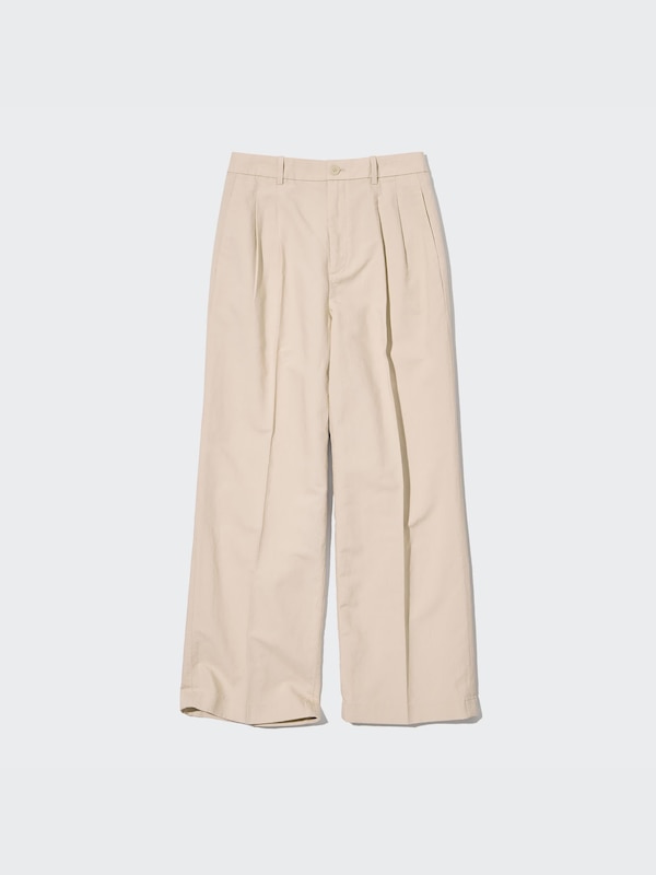 LINEN BLEND PLEATED WIDE PANTS(LONG)