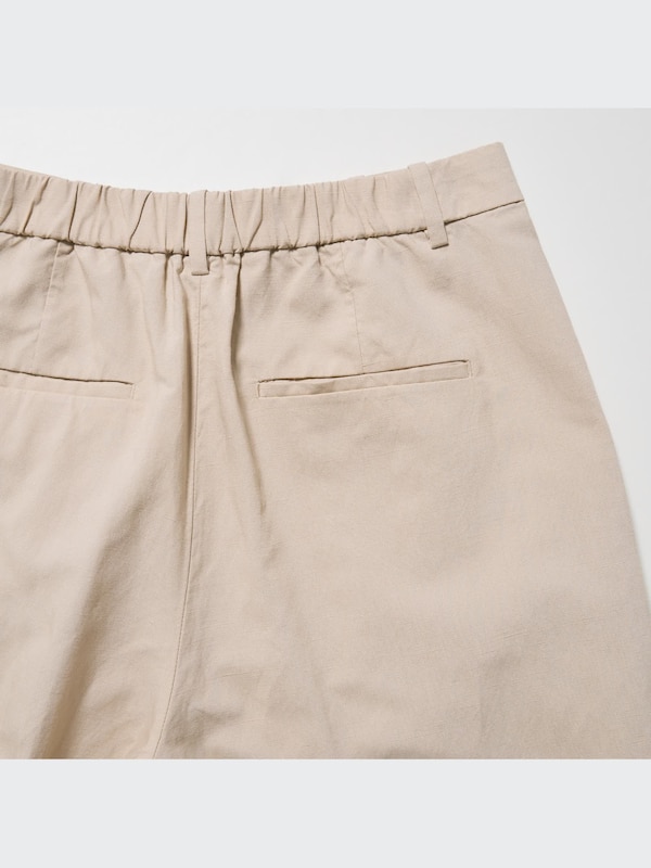 LINEN BLEND PLEATED WIDE PANTS(LONG)